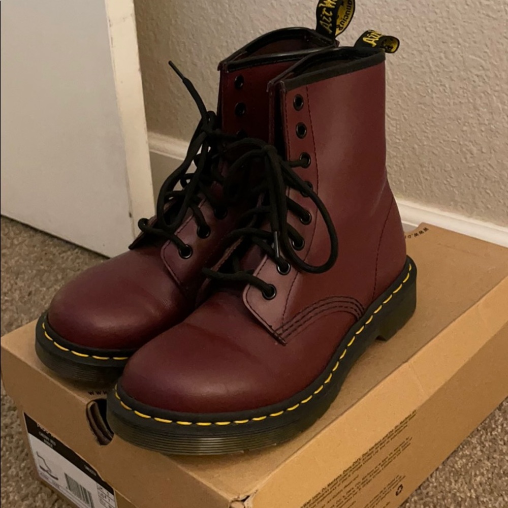 Cherry red Dr. Martens